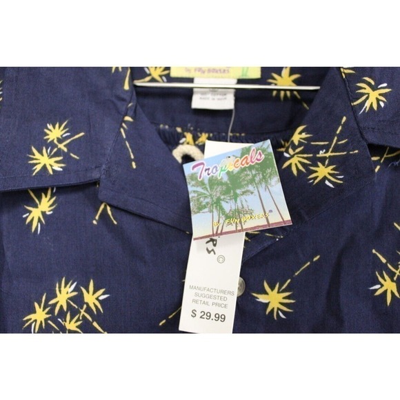 VTG NOS Fun Boxers 1950s Look Tropicals Mens Pajamas Shorts Palm Tree Print - Picture 3 of 6